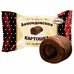 Конфеты Аккондовская картошка в новогоднем наборе с глазированной вафлей