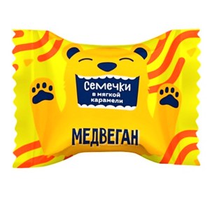 Конфеты Медвеган в новогоднем наборе с пирожным Чоко Пай 