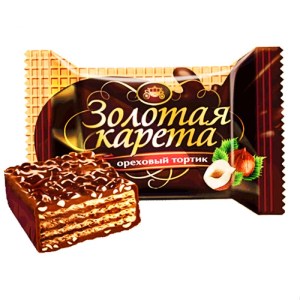 Конфеты Золотая карета в новогоднем наборе с шоколадным арахисом